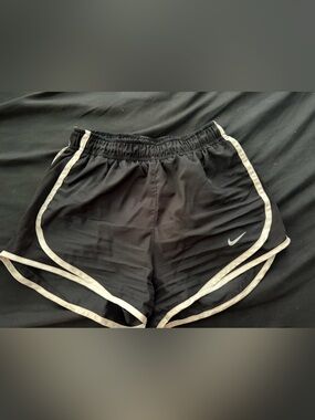 Nike Black Shorts with White Piped Trim